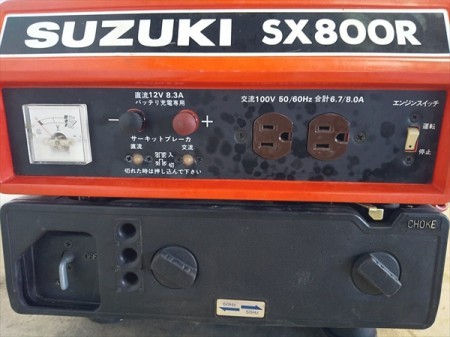 B3g19313 SUZUKI スズキ SX800R ポータブル発電機 【50/60Hz 100V 670/800va】【整備品/動画あり】