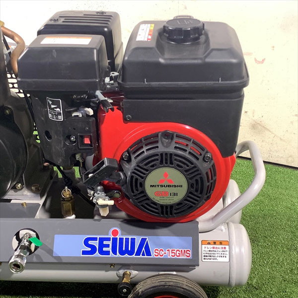 B2g20750 【美品】SEIWA 精和産業 SC-15GMS エアコンプレッサー 4.2馬力 【動作チェック済み】*